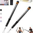 Ropeless Cordless Portable Battle Ropes for Home Gym,Adjustable Weight Z-Rope,Workout Equipment Weighted,Exercise Strength Training,No Endless Jump Rooes,Fitness Working Flex Springs Sticks(Black)