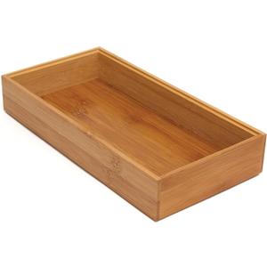 Lipper International 8185S Bamboo Wood Stacking Drawer Organizer Box, 6" x 12"