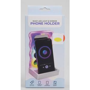 2 x Wavy LED Light & Mirror Phone Holder