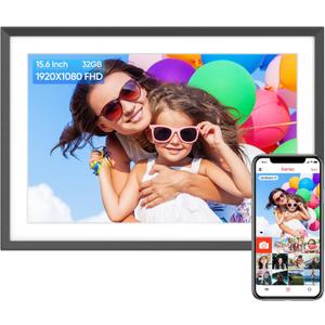 ARZOPA Digital Picture Frame 15.6" Large WiFi Digital Electronic Photo Frame with 32GB Storage, 1920x1080 FHD Touch Screen, Auto-Rotate, Share Photos or Videos Instantly via Frameo