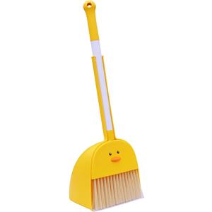 Mini Broom with Dustpan for Kids,Boys Girls Small Cleaning Set, Combo Pretend Play Toys Toddler Little Housekeeping Helper Set-Yellow Duck