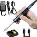 Original TS101 Soldering Iron Station Kit Upgraded from TS100 DC 65W PD 45W Power Programmable Smart Mini Electric Portable Soldering Pen with B2 Solder Tip USB Type C Cable