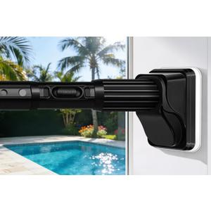 YNL Tension Curtain Rod No Drilling, 41-173 Inch Extra Long Heavy Duty Tension Rod, One-Click Adjustable Shower Curtain Rods, Outdoor Rods for Patio/Bathroom/Window, Renter Friendly, Non-Slip, Black