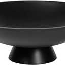 Decorative fruit bowl for Home Decor Large Modern Handicraft Key Bowl for Entryway Table Stylish Centerpiece Purse Bowl Pedestal bowl for Kitchen Counter Coffee Table(Artificial Stone Black)