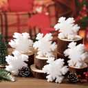 Tioncy 12 Pack Christmas Snowflake Sponges Bulk Dual Sided Scrubber Christmas Kitchen Sponges Dishwashing Non Scratch for Kitchen Accessories Dish Scouring (White)