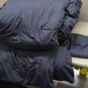 CozyLux California King Comforter Set Navy Blue, 3 Pieces Cal King Solid Breathable Quilted Bedding Sets All Seasons, Luxury Soft Lightweight Bed Set with Down Alternative Comforter and 2 Pillowcases