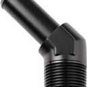 3/4 NPT Male to 3/4" Hose Barb Fitting Adapter 45 Degree Elbow Aluminum Black