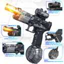 2 Pack Electric Water Guns with Light Up,Full Automatic Electric Squirt Gun 28-32 FT Range Water Pistol Blaster Soaker,Summer Outdoor Pool,Water Toy for Adult&Kid