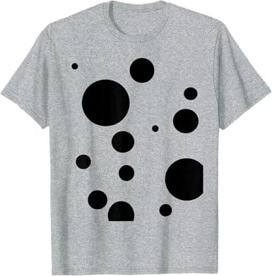 Polka dot Dalmatian Black White Abstract Fun T-Shirt, Small