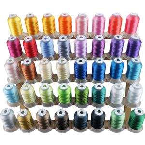 New brothread 40 Colors Compatible with Brother Polyester Embroidery Machine Thread Kit 500M (550Y) Each Spool Compatible with Brother Babylock Janome Singer Pfaff Bernina Embroidery & Sewing Machine