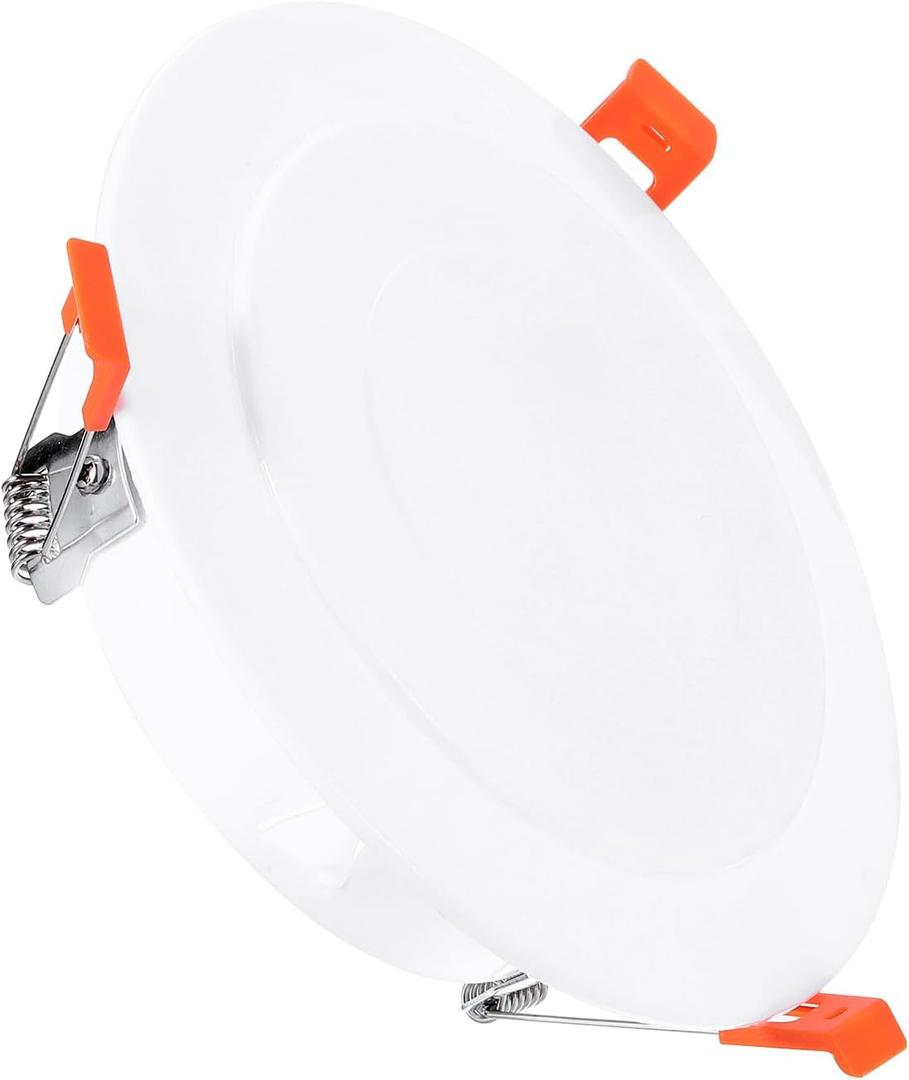 PATIKIL 6.5" Spring Ceiling Cover Plate, Recessed Light Trim Wall Mount Downlight Hole Cap Decorative Panel with Buckle Suitable for 4.9-6.1inch Round Hole Glass Ceiling Openings, White