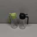 TrendPlain 16oz/470ml Glass Olive Oil Sprayer for Cooking  2 in 1 Olive Oil Dispenser Bottle for Kitchen Gadgets and Air Fryer Accessories, Salad, BBQ - Black & Green