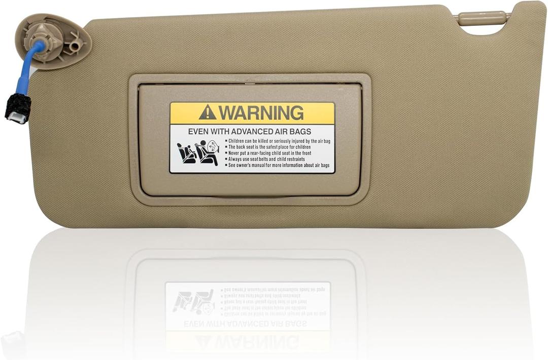 NHILES Left Driver Side Sun Visor Compatible with Honda Accord 2008 2009 2010 2011 2012 2013 2014 2015 2016 2017 with Light Replaces # 83280-TA0-A91ZB (Beige) (Beige(Left Driver Side))