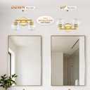 Gold Bathroom Vanity Lights, 2-Light Wall Sconce with Glass Globe Shade, Vanity Lighting for Bathroom/Bedroom/Dressing Room, Vertical/Horizontal Mounted, E26 Bulb Base (Bulb Not Included)