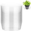 Hoolerry Plastic Plant Saucer Clear Deep Drip Tray Thickened Clear Plant Saucers Trays for Pots Deep Drip Trays for Home Garden Indoor and Outdoor Potted(15 Pcs, 12 Inch)