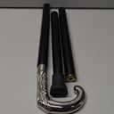 Handcrafted Victorian Wooden Black Walking Stick Ideal Gift Men Canes with Silver Brass Handle Sticks Best Wood for Mens Women Senior Fancy Fold