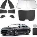 8PCS Windshield Sun Shade Custom Fit for 2018-2022 Honda Accord Sedan Accessories Foldable Sunshade Side Rear Window Shade Cover Full Set Privacy Protection Keeps Car Cool
