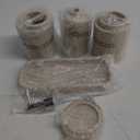 Bathroom Accessories Set, 6-Piece Bathroom Accessory Set, Toothbrush Holders Set, Soap Dispenser, Vanity Tray, Tumbler, Cotton Swab Jars, Bathroom Organizer for Modern Bathrooms(Beige)