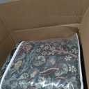 Vintage Dark Green Living Room Rug, 7x10 Washable Area Rugs for Dining Room Under Table, Bedroom, Oriental Low Pile Stain Resistant Non-Slip Thin Soft Carpet