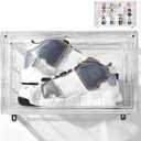 Clear Shoe Box Stackable Plastic Sneaker Box Container, Magnetic Side Open Shoe Organizer and Shoes Storage Case, Full Transparent Versatile Display CaseCLEAR 1 Pack-Floating