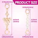 2 x Hzopcw 2pcs Gold Bag Extender Chain, Bow Pearl Purse Extender Chain for Women, Metal Bag Chain Charms for Handmade Shoulder Crossbody Bags Wallets Clutches
