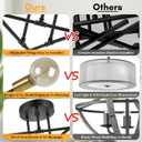 Modern Sputnik Chandelier, 6-Light Farmhouse Semi Flush Mount Ceiling Light Fixtures, Industrial Chandeliers for Dining Room Kitchen Bedroom Living Room Hall Foyer Entryway (Black and Gold) - E26 Base