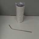 PYD Life 24 Pack Sublimation Tumblers Blanks Skinny 20 OZ White Straight Bulk Stainless Steel Cups with Metal Straw and Lid for Tumbler Heat Press Machine Sublimation Print