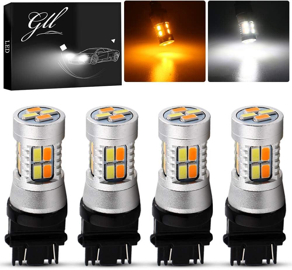 Grandview 3157 Amber/White Switchback Turn Signal LED Light Bulbs 12V LED Replacement Light 3457 3155 4057 4057 3047 3057-2pcs