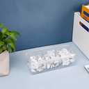 Yesesion Plastic Cable Management Boxes Set with Lid and 20 Wire Ties, Clear Power Cord Case with 3 Compartments, Electronics Organizer Desk Drawer Accessories Storage for Office Supply (2 PACK)