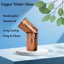 Set of 2 Hammered Pure Copper Cups For Drinking Water Glasses Tumblers Copper Glass for Ayurveda Health Benefits, UNCOATED and LACQUER Free