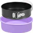 Springform Pan 9 Inch Nonstick Cheesecake Pan with Protector, Leakproof Spring Form Pan for Cheesecake, Round Cheese Cake Pans for Baking, 9 Inch Springform Cake Pan with 50Pcs Parchment Paper