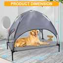 42'' Outdoor Elevated Dog Bed with Canopy, Raised Dogs Bed Medium Large Size Dogs with Six Support Feet, Breathaasdasd Pet Bed with 4 Ice Pack(Medium)