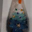 Ochine Ceramic Christmas Tree Tabletop Christmas Tree with LED Light Christmas Decorations, Multicolored Ceramic Xmas Tree for Festival Christmas Themed Holiday Party Home Decor