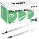 100 Pack 1ml Luer Lock Syringe without Needle, 1cc small syringes, Individually Sealed