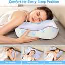 jiaao Cervical Pillow for Neck and Shoulder,Adjustable Memory Foam Neck Pillow for Pain Relief Sleeping,Ergonomic Neck Support Pillows for Side, Back and Stomach Sleepers (Purple)