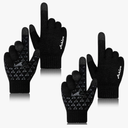 Achiou Winter Gloves for Men Women, 2 Pairs Touch Screen Texting Warm Running Gloves Thermal Soft Knit Lining, Elastic Cuff, Size: M