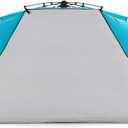 Easthills Outdoors Instant Shader Enhanced Deluxe XL Beach Tent Easy Set Up 4-6 Person Popup Sun Shelter 99" Wide for Family UPF 50+ Double Silver Coating with Extended Zippered Floor Pacific Blue