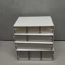 Desk Organizer with 9 Drawers, 4 Tier Plastic Stackable Storage Drawers for Desk Storage, Office Stationary Makeup Organizer Suit for Home, Office and School (White)