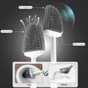 Sellemer Toilet Brush and Holder Set - Flexible Toilet Bowl Brush Head with Silicone Bristles, Compact Size for Storage and Organization, Ventilation Slots Base (1 Pack, Pearl White)