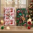 2 x 67 Christmas Wrapping Paper, Funny 6 7 Meme Gift Wrap for Xmas and Holiday Presents, Santa Meme Wrapping Paper for Kids Teens Family (Pink)