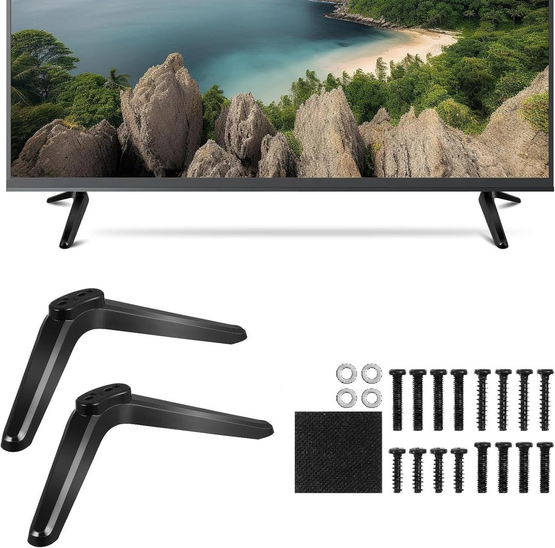 Ipetboom Universal Tv Mount Stand with Screws Stable Tabletop Television Brackets for 32 to 55 Inch Tvs Non-Slip Base Easy Installation Durable Tv Holder Legs Set