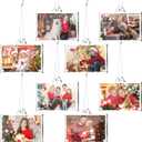 Weysat 8 Pcs Christmas Photo Ornaments Small Hanging Picture Frame Ornaments Wallet Size Picture Frames for Christmas Tree Decoration Tear the Scratch Film Before Use (2 x 3 Inch,Horizontal)