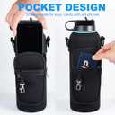 RRegeny Water Bottle Holder with Strap for Hydroflask 32oz 40oz, Carrier Sling Bag with Phone Pocket Water Bottle Sleeve for Men Women Hiking Camping Travelling