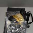 Soulchen 5 Senses Gift Black Gold Anniversary Decorations Five Senses Sight Smell Touch Taste Sound Gift Bags with Happy Anniversary Banner Rose Petals Balloon Card for Party