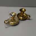 Rely+ Glossy Gold Metal Candle Holders with Handle for Taper Candlestick Set of 2 Modern Decor for Home Table Centerpiece for Wedding, Parties, Dinners, Decorations