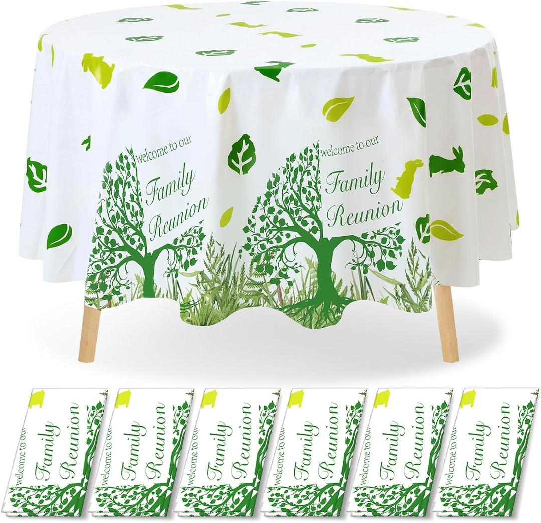 Ganeen 6 Pcs Family Reunion Tablecloths Party Decorations 84 Inch