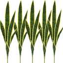 5 Pack Artificial Snake Plants Faux Agave Plant Fake Sansevieria Unpotted 30 inch Artificial Plants Suitable for Garden Home Office Indoor Outdoor Decoration (Yellow Green)