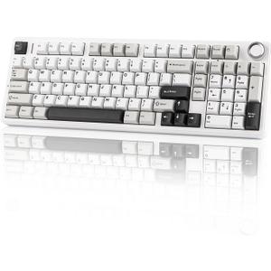 EPOMAKER X Aula F99 PRO Wireless Gaming Keyboard with 8000mAh Battery, Hot Swappable Creamy Keyboard, 2.4GHz/Type-C/BT5.0, NKRO, RGB Backlit for Win/Mac/Gaming (Black&Grey&White)