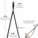 PetBonus Two Point Control Dog Leash, Works with No Pull Harnesses, No Tangle Training Leashes, Soft Padded and Reflective Walking Lead, Converts to Single Lead for Medium Large Dogs (Black)