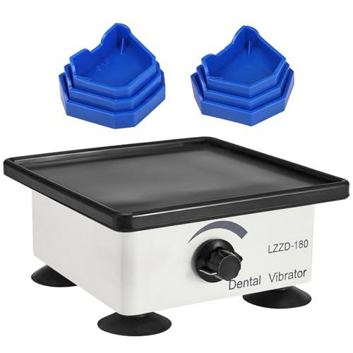 ScitoLAB 150W Lab Dental Vibrator, 6.9 x 6.9 Inch Square Shaker Oscillator Gypsum with 6 Pcs Model Base, Vibrating Table for Gypsum, Pouring Models, Resin Casting, 110V